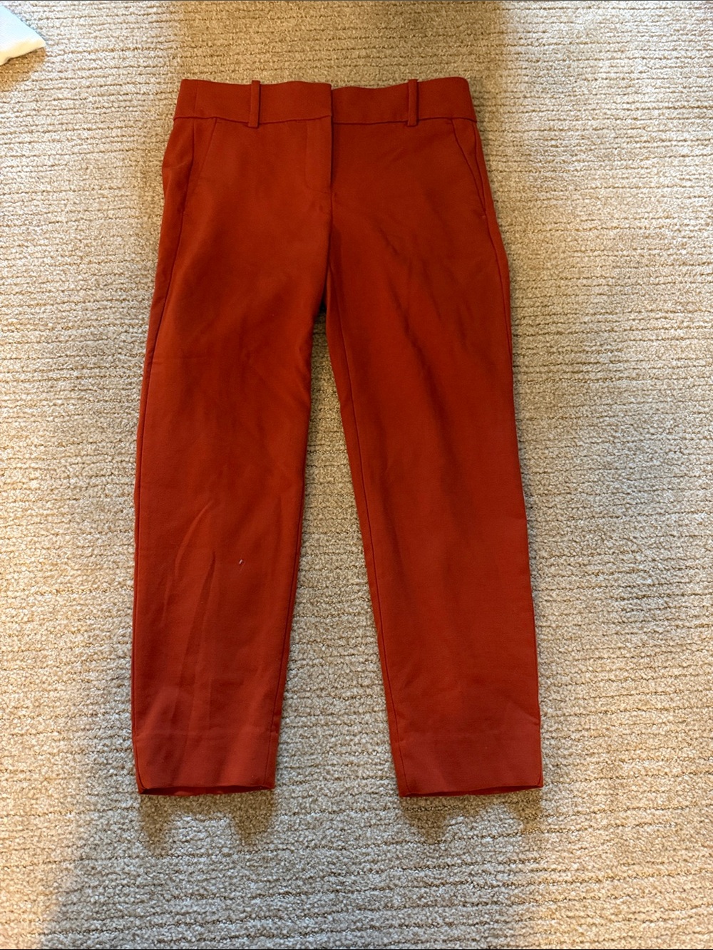 J Crew Cameron Rust Red Cropped Slim Trouser